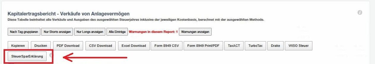 Export für SteuerSparErklärung