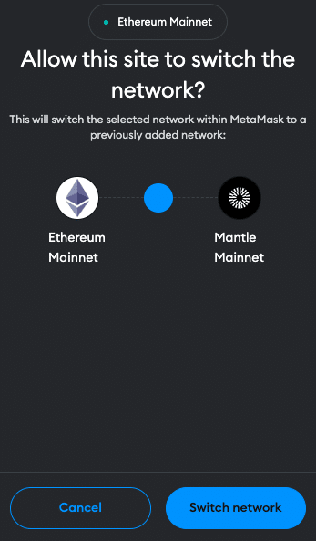 MANTLE to MetaMask