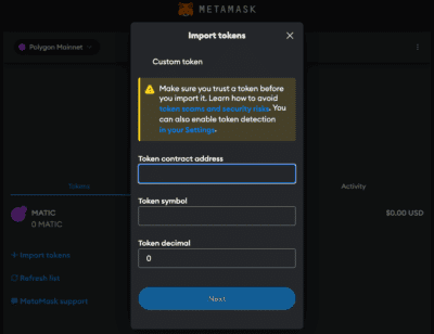 Polygon to MetaMask