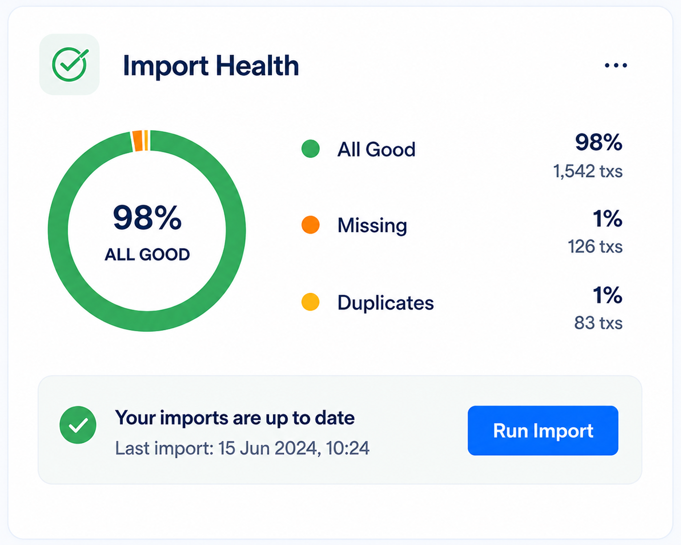 Import Health widget