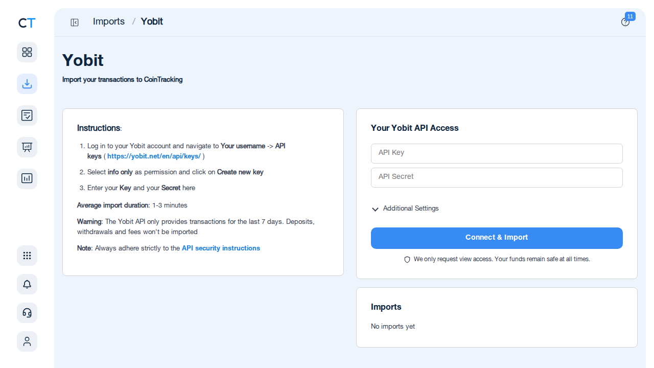 CoinTracking tax report generation for Yobit transactions