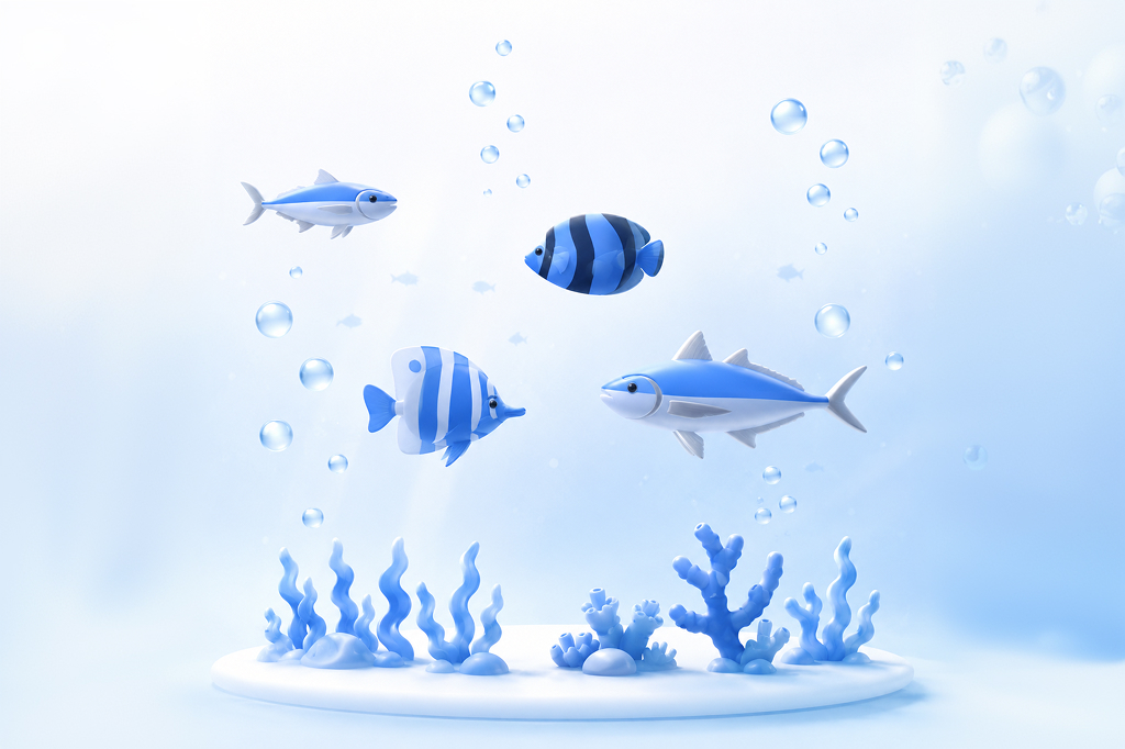 A small fish swimming — illustration for getting started with crypto