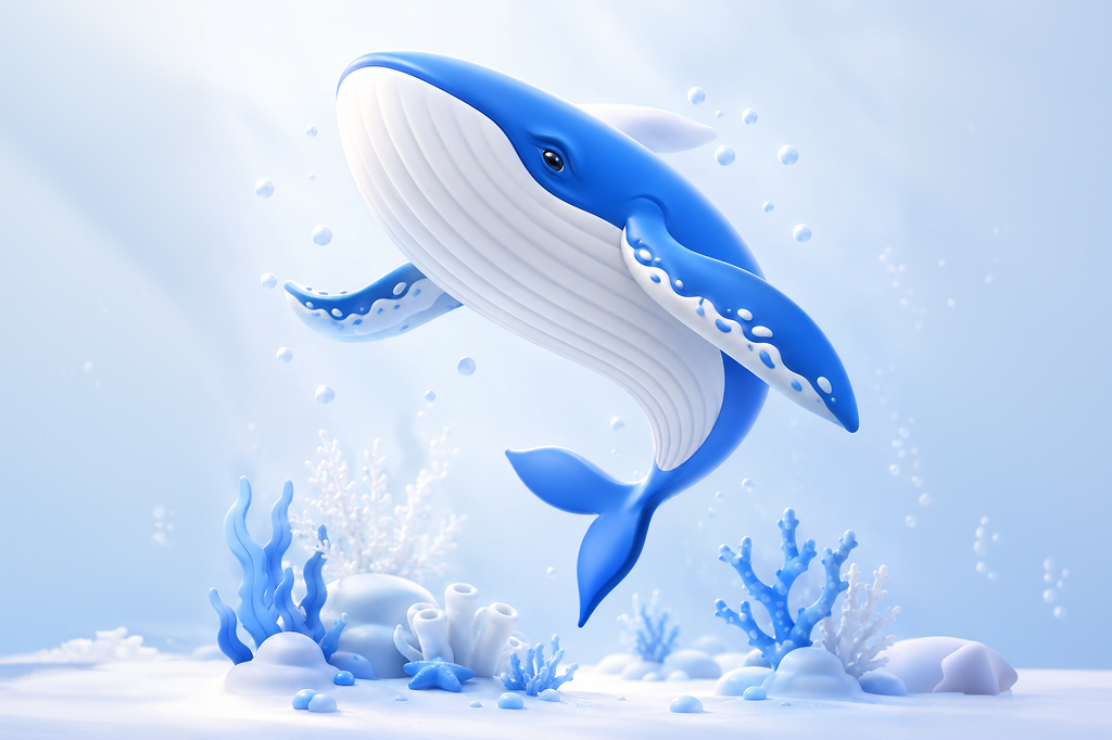 A whale leaping out of the water — illustration for a serious crypto investor