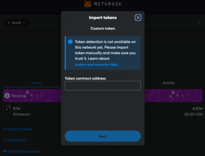 Scroll To MetaMask